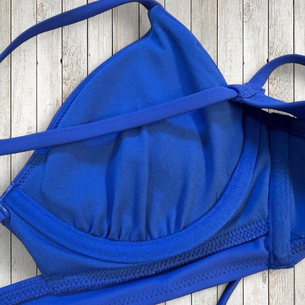 NWT Shade & Shore Royal Blue Halter Bikini Top 34C | Target Swim - Picture 3 of 5